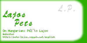 lajos pets business card
